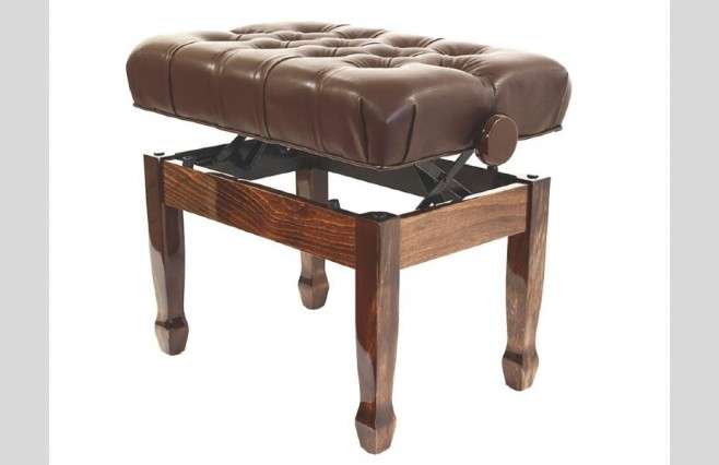 Steinhoven FS506PW "Cadenza" Polished Walnut Adjustable Height Concert Style Piano Stool - Image 1